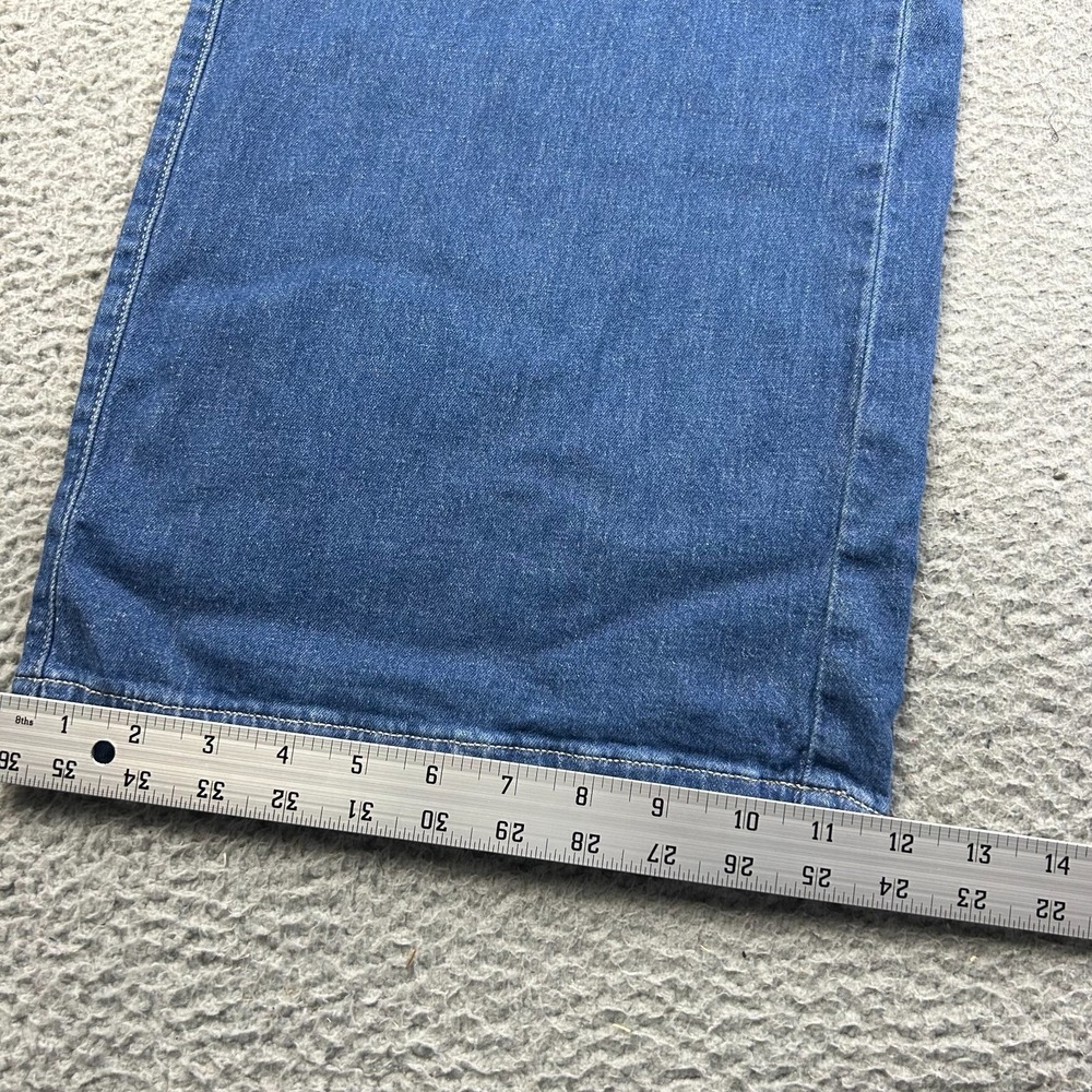 American Eagle Jeans Womens M Blue Dreamy Drape Linen Blend Wide Leg Pull On - Picture 7 of 11